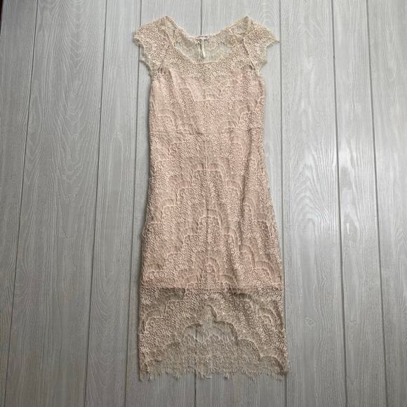 Free People Intimately Women’s Nude Tan Lace Dress Size XS X-Small - Picture 1 of 9